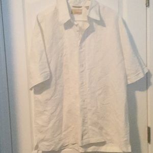 NWT Men’s white linen shirt sz L